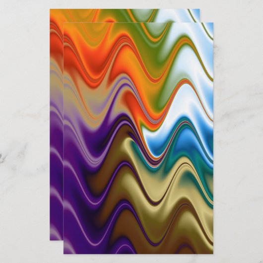 Wavy Multicolor Abstract Briefpapier (Voorkant / Achterkant)