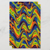 Wavy Multicolor Abstract Briefpapier (Voorkant / Achterkant)