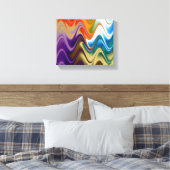 Wavy Multicolor Abstract Canvas Afdruk (Insitu (Slaapkamer))