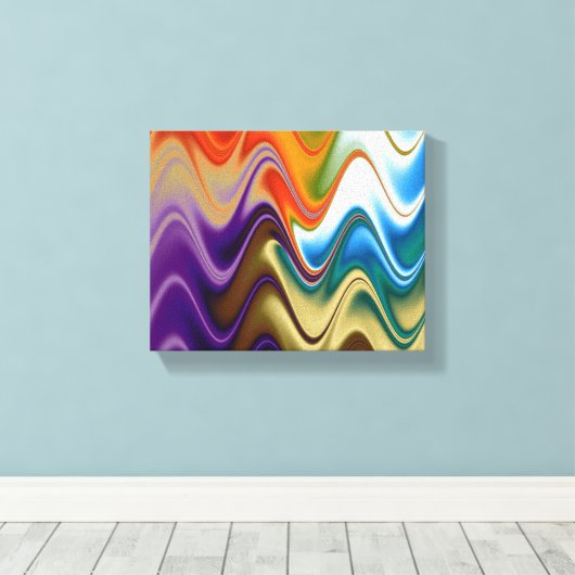 Wavy Multicolor Abstract Canvas Afdruk (Insitu (Houten vloer))