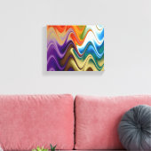 Wavy Multicolor Abstract Canvas Afdruk (Insitu (Woonkamer))