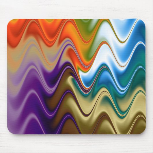 Wavy Multicolor Abstract Muismat (Voorkant)