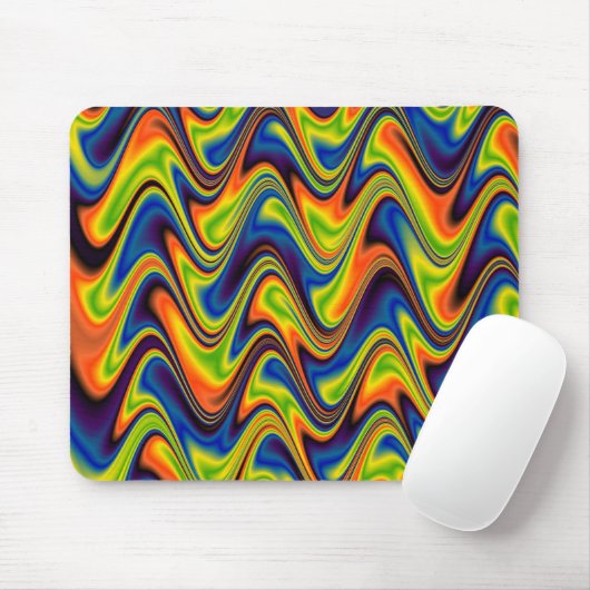 Wavy Multicolor Abstract Muismat (Met muis)