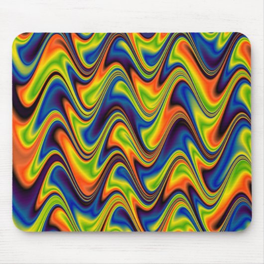 Wavy Multicolor Abstract Muismat (Voorkant)