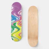 Wavy Multicolor Abstract Persoonlijk Skateboard (Voorkant)
