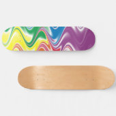 Wavy Multicolor Abstract Persoonlijk Skateboard (Horizontaal)