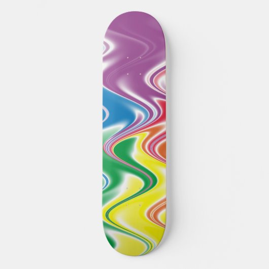 Wavy Multicolor Abstract Persoonlijk Skateboard (Voorkant)
