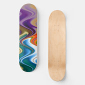 Wavy Multicolor Abstract Persoonlijk Skateboard (Voorkant)