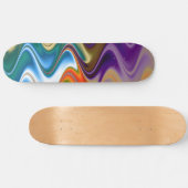 Wavy Multicolor Abstract Persoonlijk Skateboard (Horizontaal)