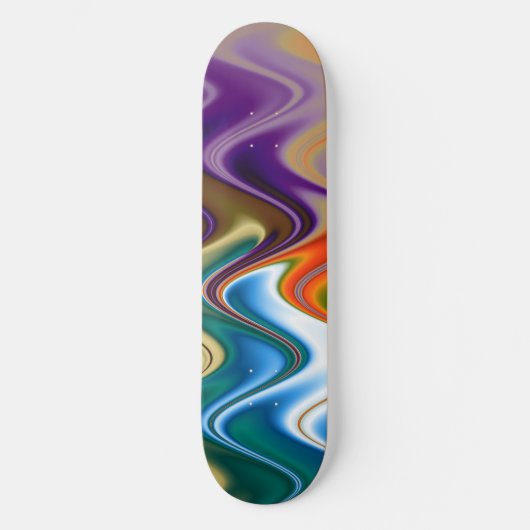 Wavy Multicolor Abstract Persoonlijk Skateboard (Voorkant)