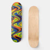 Wavy Multicolor Abstract Persoonlijk Skateboard (Voorkant)
