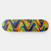 Wavy Multicolor Abstract Persoonlijk Skateboard (Horizontaal)