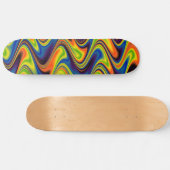Wavy Multicolor Abstract Persoonlijk Skateboard (Horizontaal)