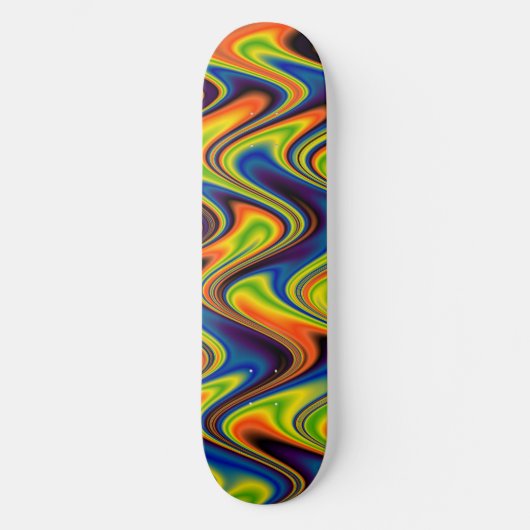 Wavy Multicolor Abstract Persoonlijk Skateboard (Voorkant)