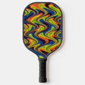 Wavy Multicolor Abstract Pickleball Paddle (Voorkant)
