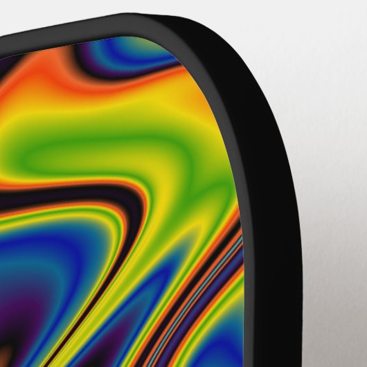 Wavy Multicolor Abstract Pickleball Paddle (Links Detail)