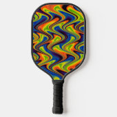 Wavy Multicolor Abstract Pickleball Paddle (Achterkant)