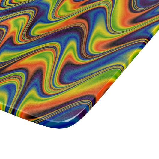 Wavy Multicolor Abstract Snijplank (Hoek)
