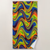 Wavy Multicolor Abstract Strandlaken (Voorkant)