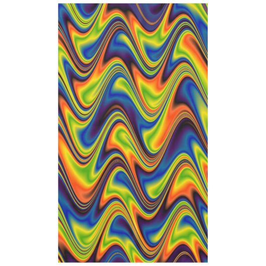 Wavy Multicolor Abstract Tafelkleed (Voorkant)