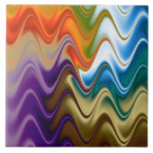 Wavy Multicolor Abstract Tegeltje (Voorkant)