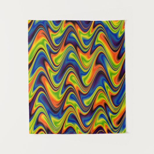 Wavy Multicolor Abstract Wandkleed (Voorkant)