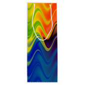 Wavy Multicolor Abstract Wijn Cadeautas (Achterkant)