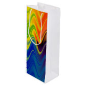 Wavy Multicolor Abstract Wijn Cadeautas (Voorkant Gekanteld)