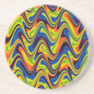 Wavy Multicolor Abstract Zandsteen Onderzetter
