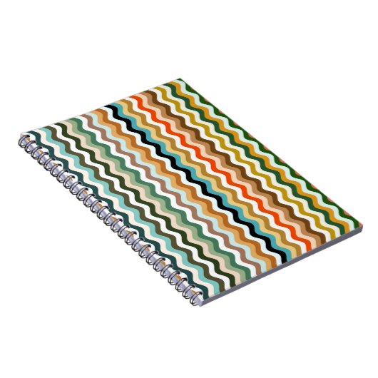 Wavy Multicolor Pattern Notitieboek (Rechterzijde)