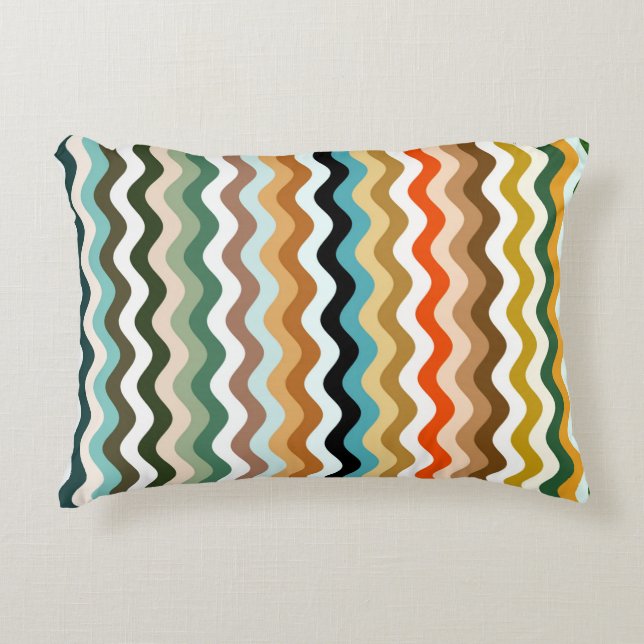 Wavy Multicolor Pattern Sierkussen Accent Kussen (Voorkant)
