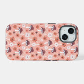 Wavy Mushroom garden iPhone 15 Case (Achterkant horizontaal)