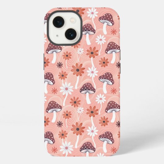Wavy Mushroom Garden iPhone Hoesje (Achterkant)