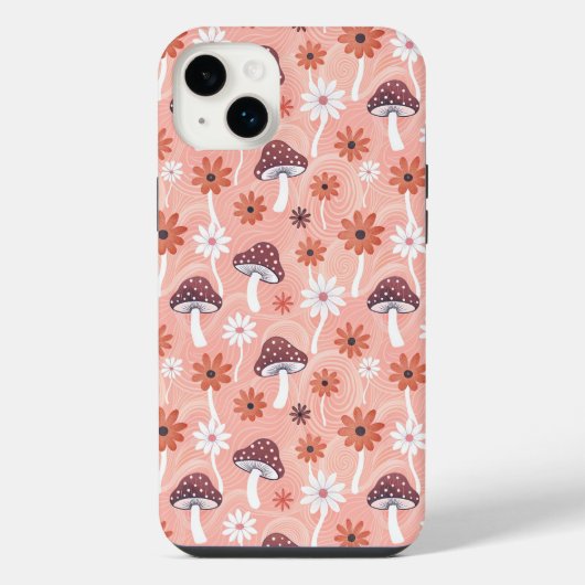 Wavy Mushroom Garden iPhone Hoesje (Achterkant)