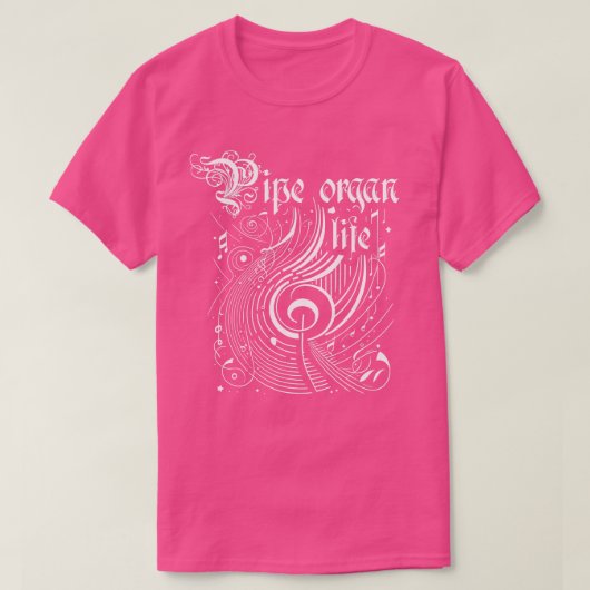 Wavy Music Pipe orgel leven T-shirt (Design voorkant)