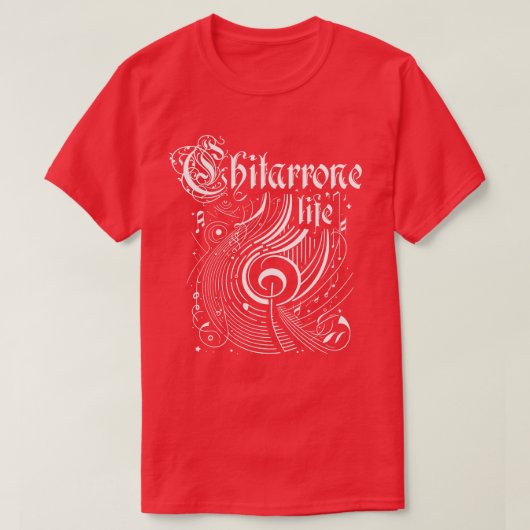 Wavy muziek Chitarrone leven T-shirt (Design voorkant)