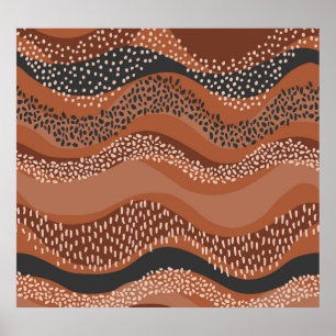 Wavy Natural Geo: Minimalistisch naadloos. Poster