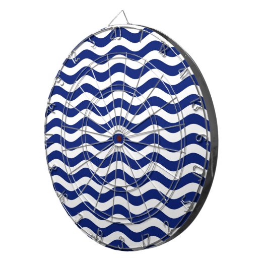 Wavy Navy Stripes decor Dartbord (Voorkant Rechts)