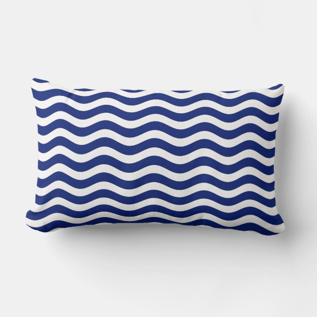 Wavy Navy Stripes decor Kussen (Voorkant)