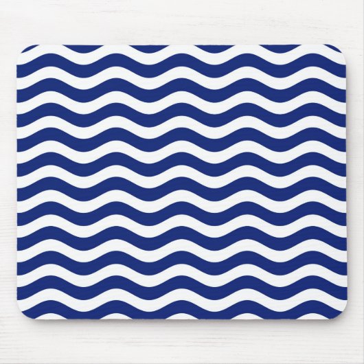 Wavy Navy Stripes decor Muismat (Voorkant)