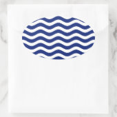 Wavy Navy Stripes decor Ovale Sticker (Tas)