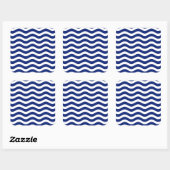 Wavy Navy Stripes decor Vierkante Sticker (Vel)