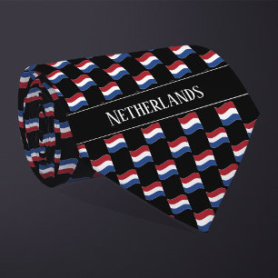 Wavy Nederland vlag patroon Stropdas