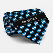 Wavy Nicaragua Vlag Patroon Stropdas (Opgerold)