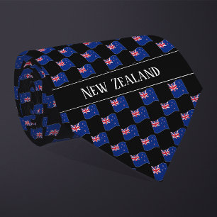 Wavy Nieuw-Zeelandse vlag patroon Stropdas