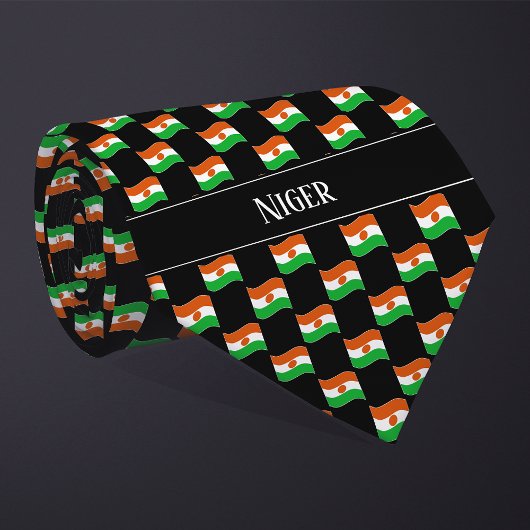Wavy Niger Vlag patroon Stropdas