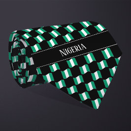 Wavy Nigeria Vlag Patroon Stropdas