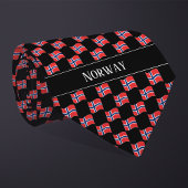 Wavy Noorwegen Vlag Patroon Stropdas