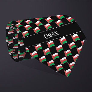 Wavy Oman-vlagpatroon Stropdas