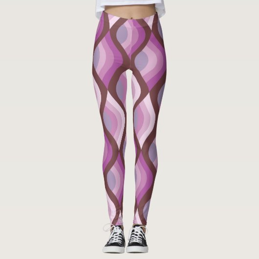 Wavy Ombre Purple All-Over-Print Leggings (Voorkant)